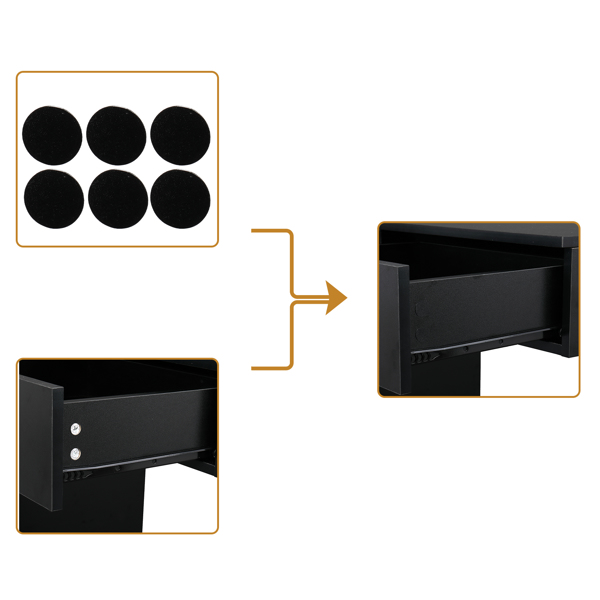 15 PCT E0 Particleboard Pitted Surface 2 Drawers 1 Lock 1 Door 3 Hair Dryer Salon Cabinet Black【Same code 63082170】-18
