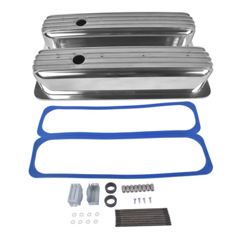 气门室盖 Tall Aluminum Finned Vortec Valve Covers Polished Center Bolt for Chevy SBC 283 305 327 350 1987-1997