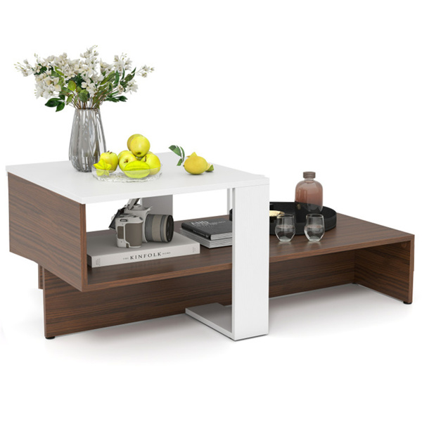 Double layered dual color coffee table-2