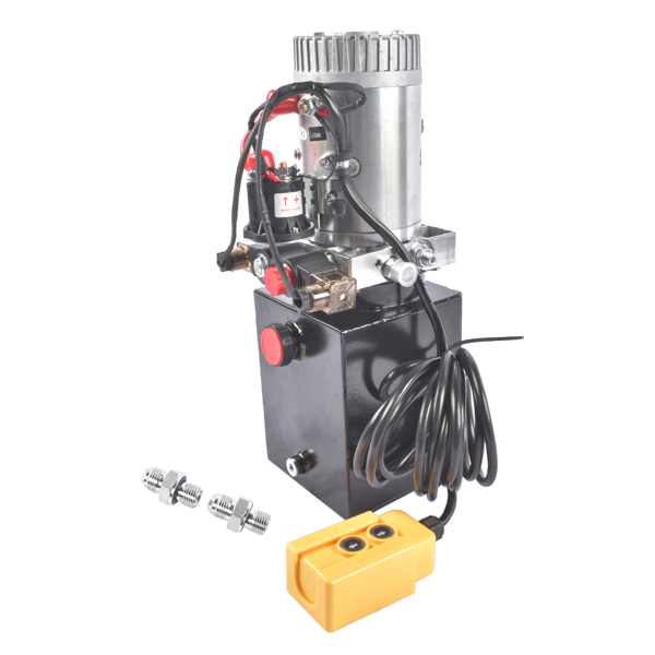 液压泵 4 Quart Hydraulic Power Unit Double Acting Pump 3200 PSI 12V DC Dump Trailer Hydraulic Pump SAE # 6-3