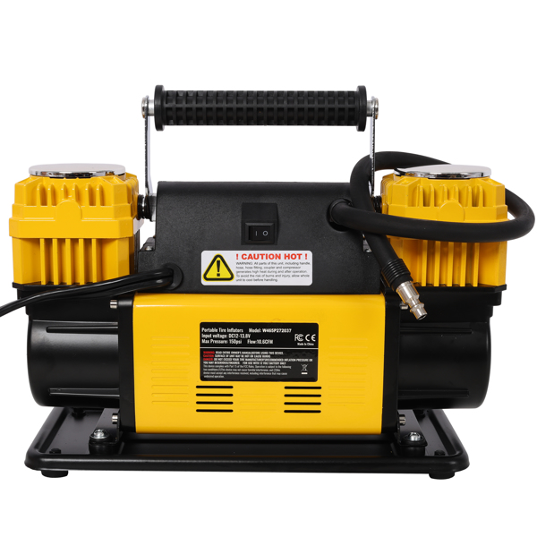 12V 双缸重型空气压缩机，带压力表的轮胎充气机，最大 150 PSI，适用于汽车、SUV、RV、卡车的轮胎充气泵-13