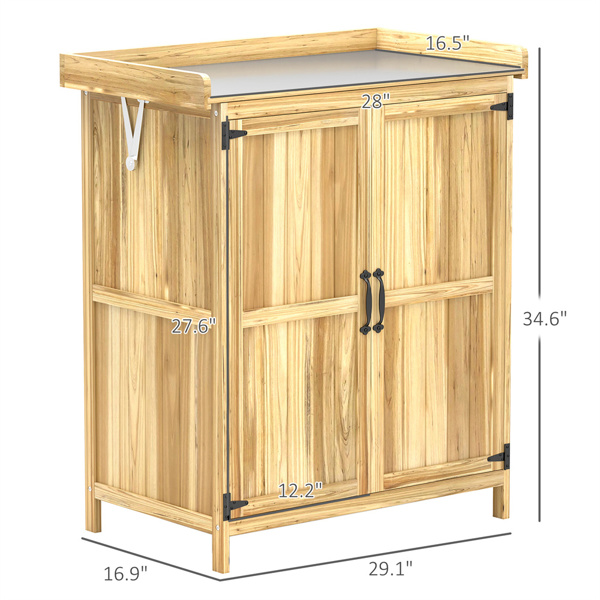 木质户外储物棚，花园工具屋橱柜 （ Amazon Shipping）（WalMart禁售）（周末不发货）-4