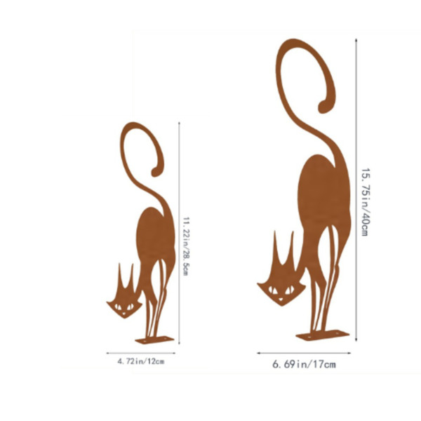 Resistant Iron Cat Tree - Branch Ornament: Add Lively Appeal to Your Garden! Outdoor Statues.-13