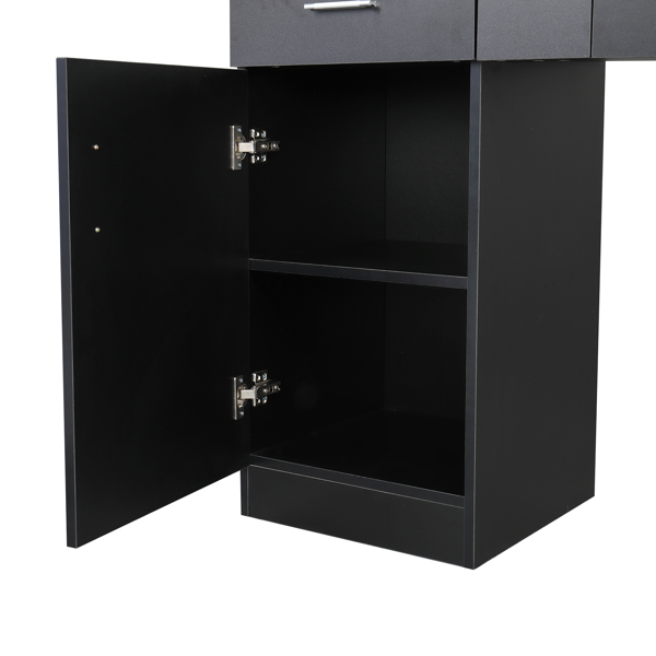 15 PCT E0 Particleboard Pitted Surface 2 Drawers 1 Lock 1 Door 3 Hair Dryer Salon Cabinet Black【Same code 63082170】-11