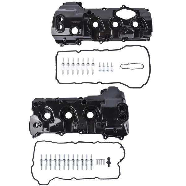 气门室盖 2PCS Left & Right Aluminum Engine Valve Cover w/ Gasket for 2015-2022 Ford Transit-150 250 350, 2015-2017 Ford Expedition Lincoln Navigator 3.5L V6-1