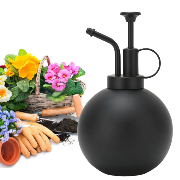 500ml Watering Pot Vintage Hand Press Spray Bottle Garden Balcony Accessory Black-2
