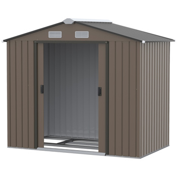 钢制仓库花园工具房7\\'x 4\\'白色-AS （ Amazon Shipping）（WalMart禁售）（周末不发货）