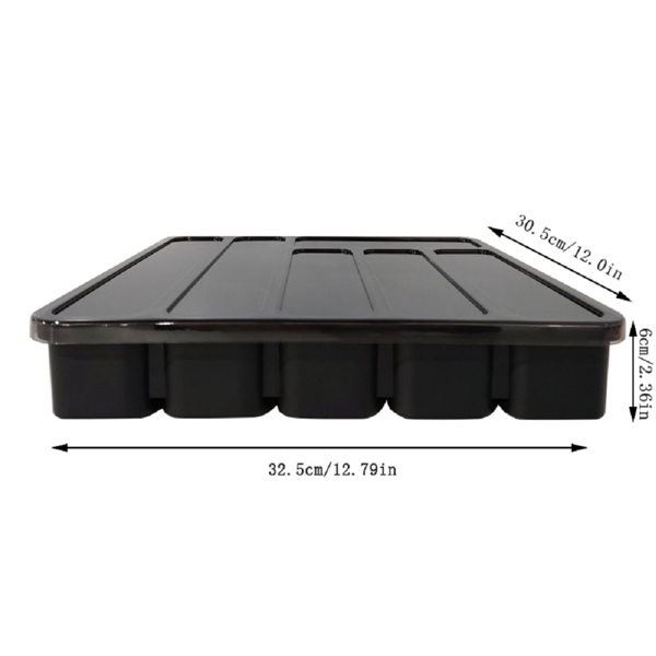 厨房抽屉盖餐具托盘Covered Utensil Tray Kitchen Drawer 带盖黑色-3