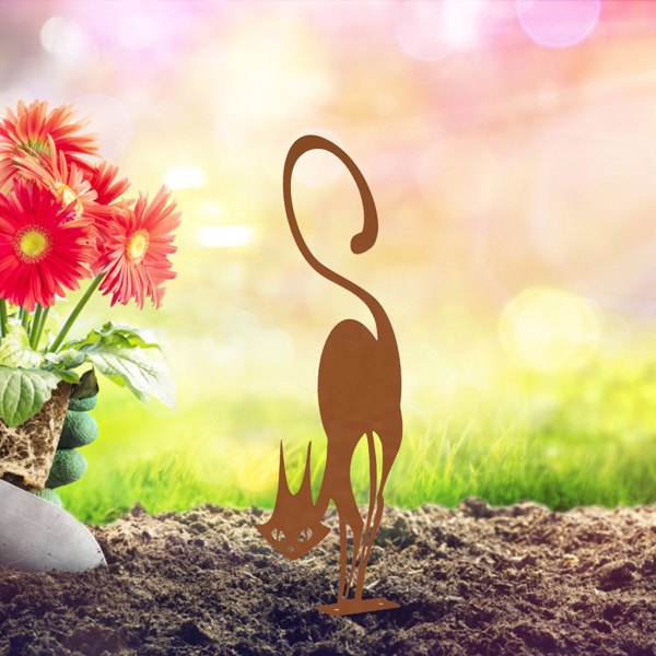 Resistant Iron Cat Tree - Branch Ornament: Add Lively Appeal to Your Garden! Outdoor Statues.-10