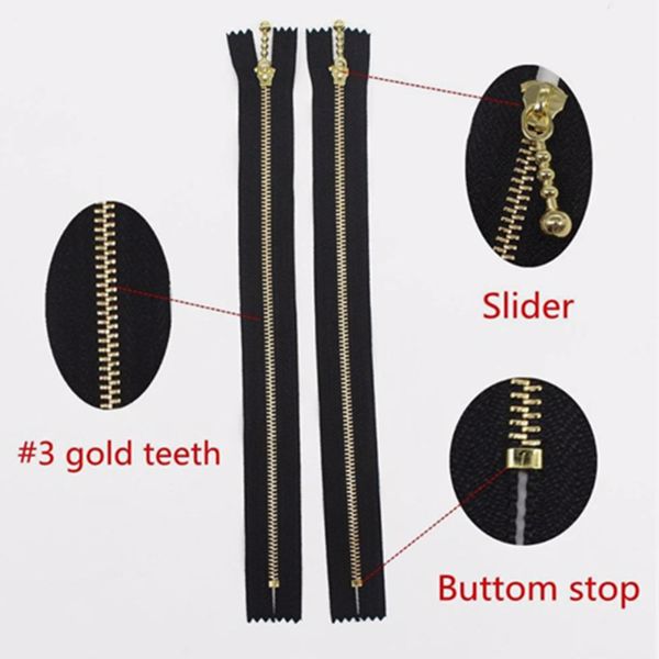 3#号手工DIY闭尾 10色箱包包金属 12cm15cm青古铜拉链 （红色，黄色，蓝色，本白，粉色，绿色，咖啡，紫色，卡其，黑色）-5
