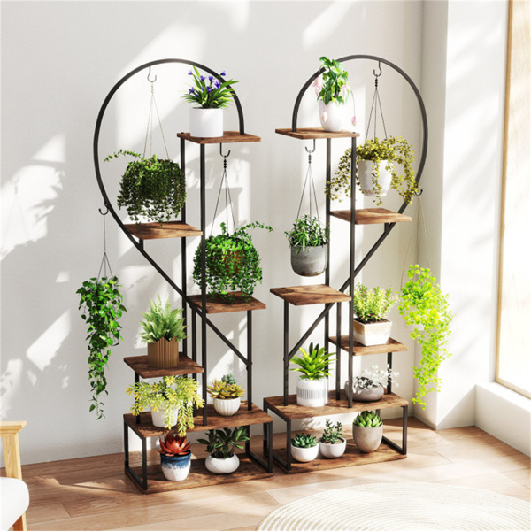 2PCS金属植物架，带6个金属钩 （amazon shipping-发货，WALMART禁止销售）-2