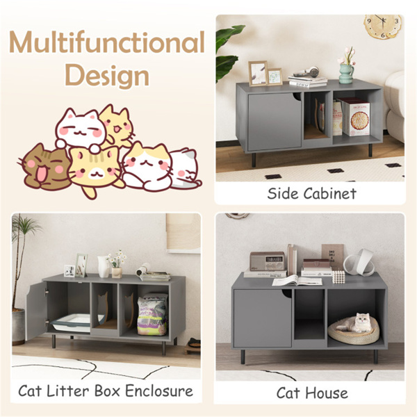 灰色猫砂箱外壳 （amazon shipping-发货，WALMART/amazon禁止销售）周末不发货-10