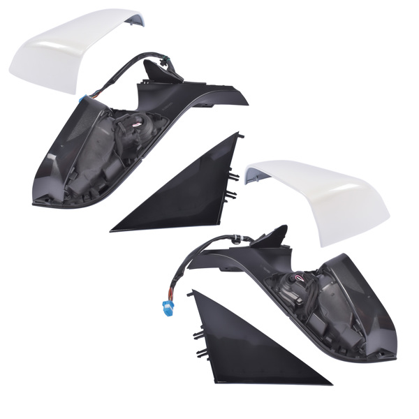 后视镜 New Left+Right Driver+Passenger Side Mirror Power Fold Heated White for Tesla Model 3 M3 2017-2023 ABS Plastic Side View 13PIN Memory Recall Power Glass Adjusted 51167177128-3