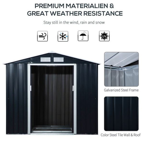 钢制仓库花园工具房7'x 4'白色-AS （ Amazon Shipping）（WalMart禁售）（周末不发货）-5