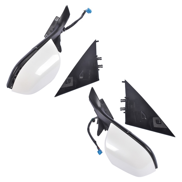 后视镜 New Left+Right Driver+Passenger Side Mirror Power Fold Heated White for Tesla Model 3 M3 2017-2023 ABS Plastic Side View 13PIN Memory Recall Power Glass Adjusted 51167177128-2