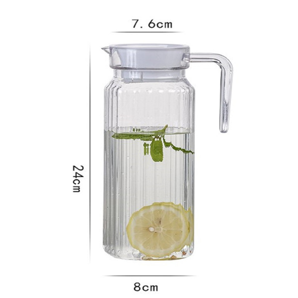 PC扎壶亚克力条纹壶塑料冷水壶透明凉水壶八角壶果汁壶茶色花茶壶 1.1L条纹壶(热销款) -6