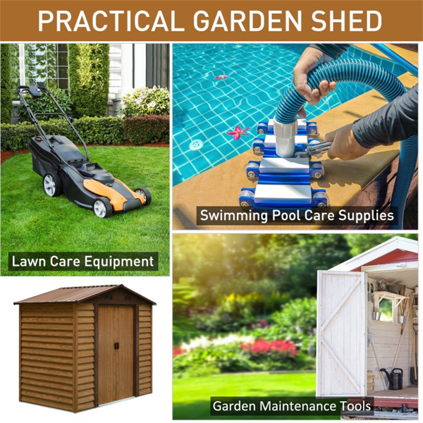 钢制仓库花园工具房7'x 4'白色-AS （ Amazon Shipping）（WalMart禁售）（周末不发货）-4