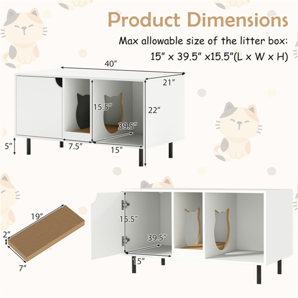 白色猫砂箱外壳 （amazon shipping-发货，WALMART/amazon禁止销售）周末不发货-3