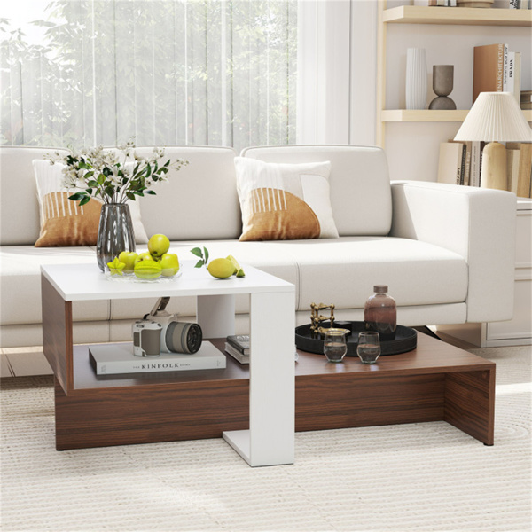 Double layered dual color coffee table-6
