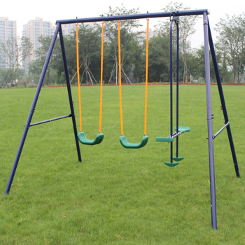 带滑翔机的金属户外秋千套装，适合儿童、幼儿和幼儿