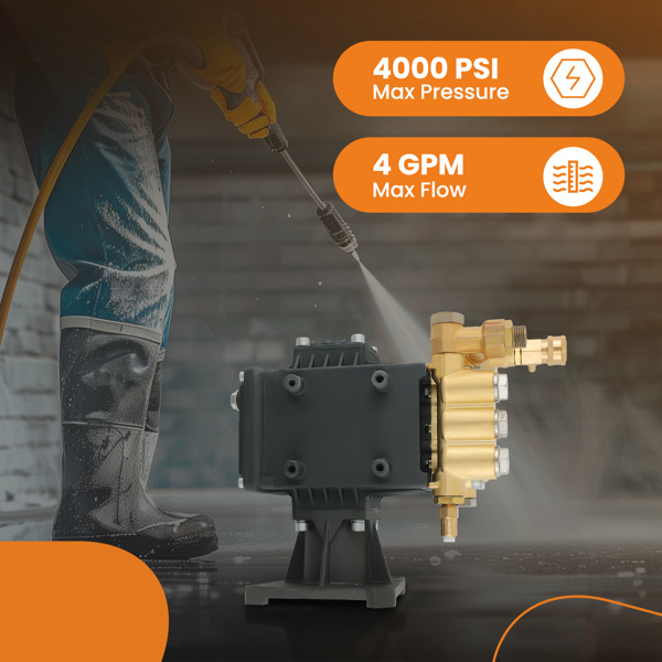 高压清洗泵 4000PSI 4GPM 1英寸 水平轴 适用于 RSV4G40HDF40EZ-5