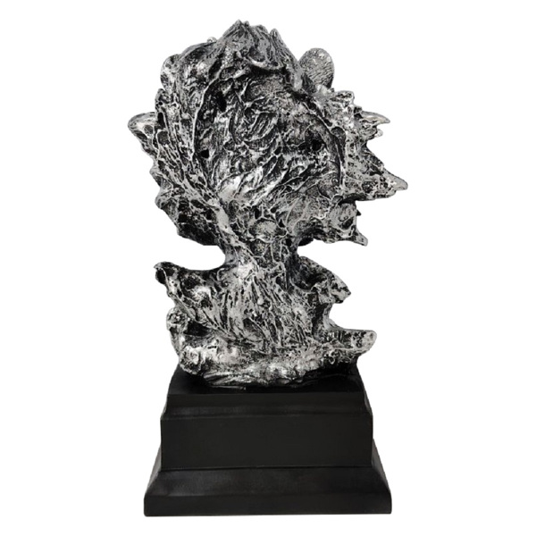 LöWen-Statue Wohnzimmer Deko Modern LöWenkopf-Figur,Harz Skulptur Deko,Tierkop Statue,Figur,Kunsthandwerk,Ornamente FüR Zuhause,BüRo,Dekoration,Geschenk.,Silber-4