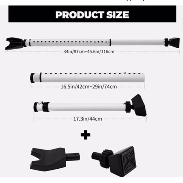 Tür Sicherheitsstange, Weiß 1-Pack Erweiterter Sicherheitsstange für Türen, Heavy Duty Türsicherung, Einstellbarer Balkontür Sicherung, Einbruchschutz Fenster, Tür Sicherheit für Zuhause, Wohnung-9