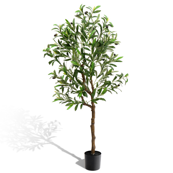 120cm 橄榄树 550叶片 22果 PVC 绢布 仿真树-10