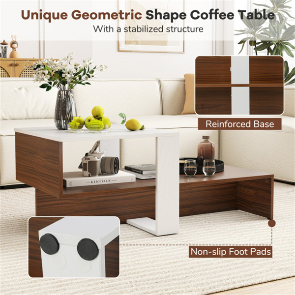 Double layered dual color coffee table-8
