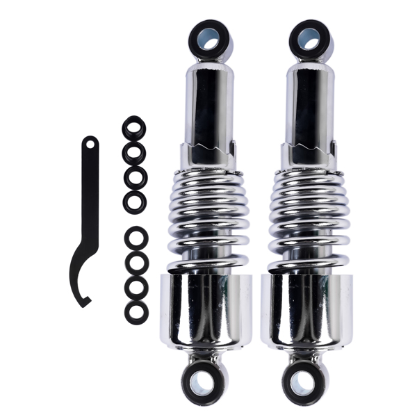 弹簧减震 Chrome 10.5" Rear Shocks Absorbers Lowering For Harley Road King Tour Glide FLT Dyna 1991-2016 Sportster 1988-2003 2004-2015-3
