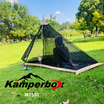Kamperbox MT380三角网纱帐篷轻型防蚊防虫帐篷B3微网PU涂层聚酯底玻璃纤维杆