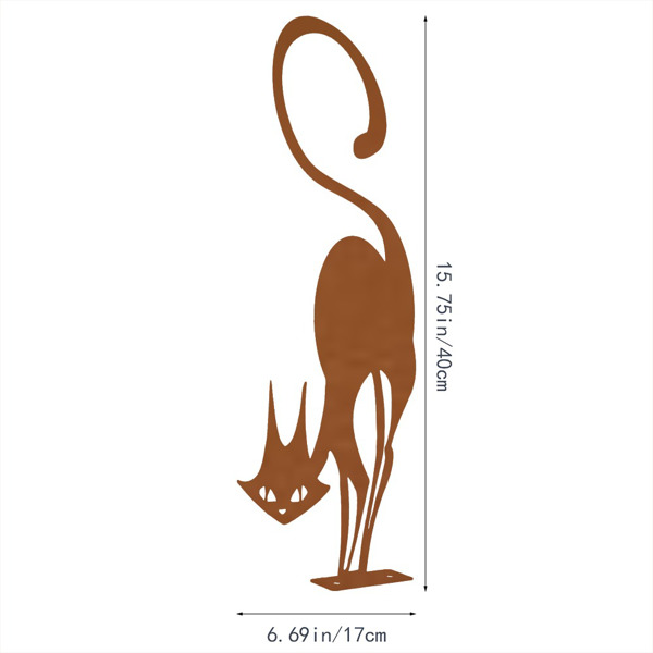Resistant Iron Cat Tree - Branch Ornament: Add Lively Appeal to Your Garden! Outdoor Statues.-15