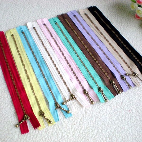 3#号手工DIY闭尾 10色箱包包金属 12cm15cm青古铜拉链 （红色，黄色，蓝色，本白，粉色，绿色，咖啡，紫色，卡其，黑色）-3