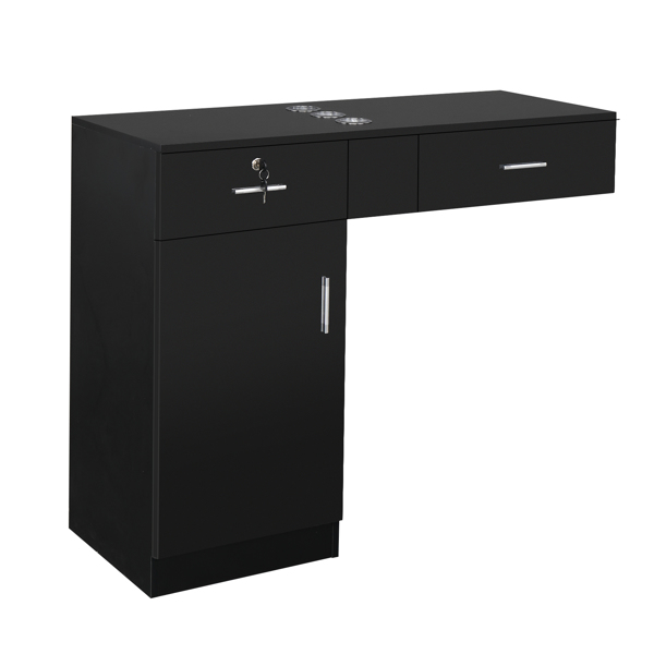 15 PCT E0 Particleboard Pitted Surface 2 Drawers 1 Lock 1 Door 3 Hair Dryer Salon Cabinet Black【Same code 63082170】-23
