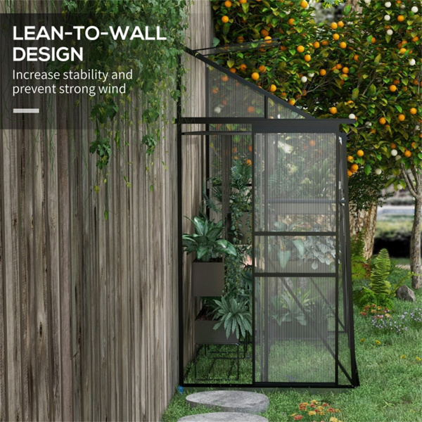  Walk-In Polycarbonate Greenhouse with Roof Vent -AS ( Amazon Shipping)（Prohibited by WalMart）-5