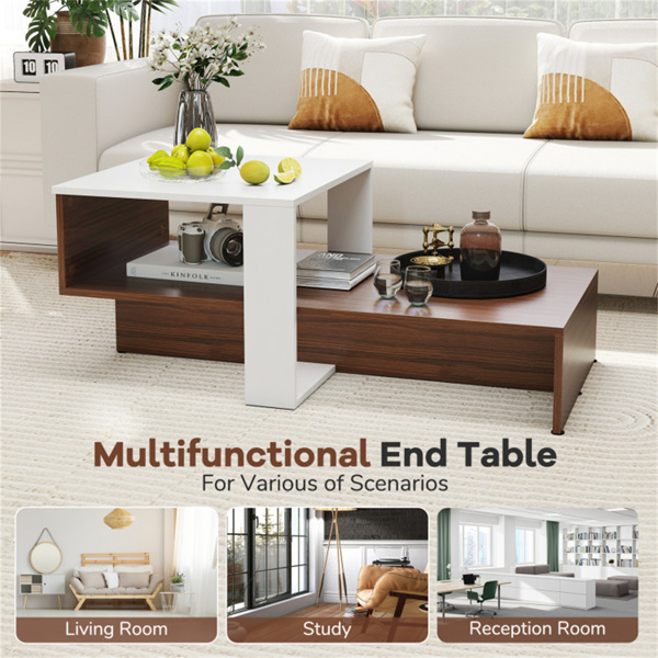Double layered dual color coffee table-9
