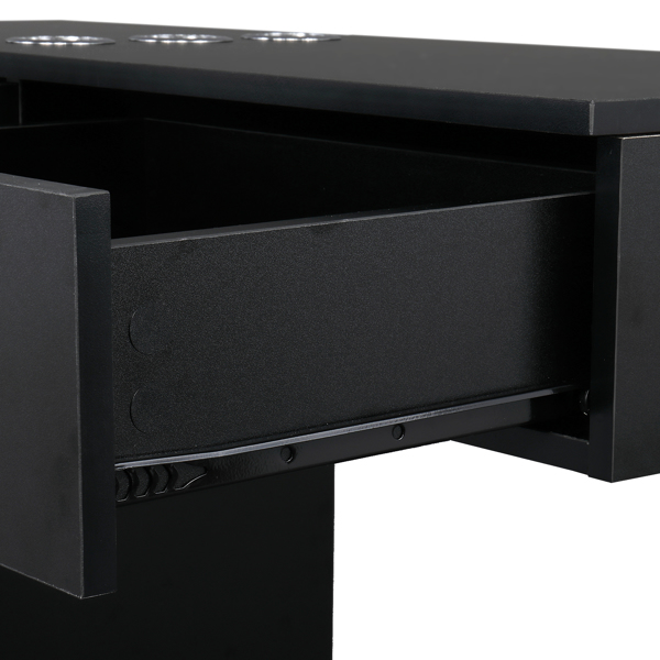 15 PCT E0 Particleboard Pitted Surface 2 Drawers 1 Lock 1 Door 3 Hair Dryer Salon Cabinet Black【Same code 63082170】-16
