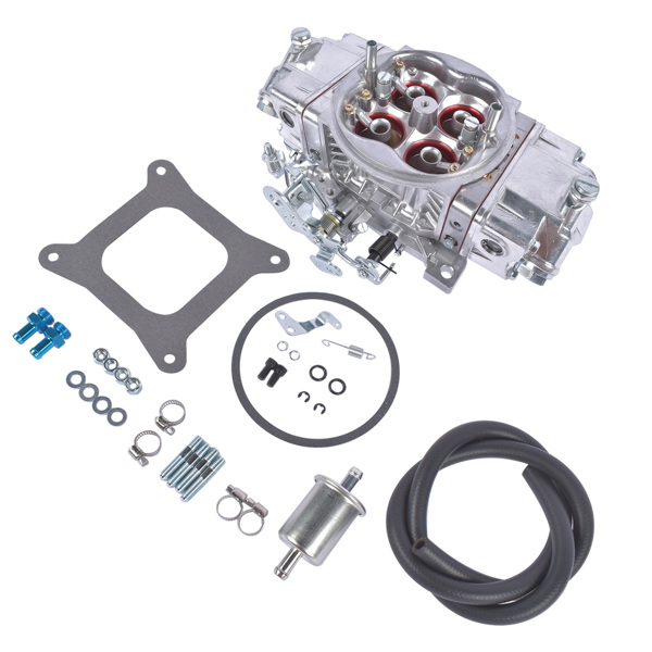 化油器 Billet Aluminum 4 Barrel Double Pumper Race Carburetor 650 CFM BR-67199 Gasoline Square Bore No Choke Mechanical Down-Leg Silver-2