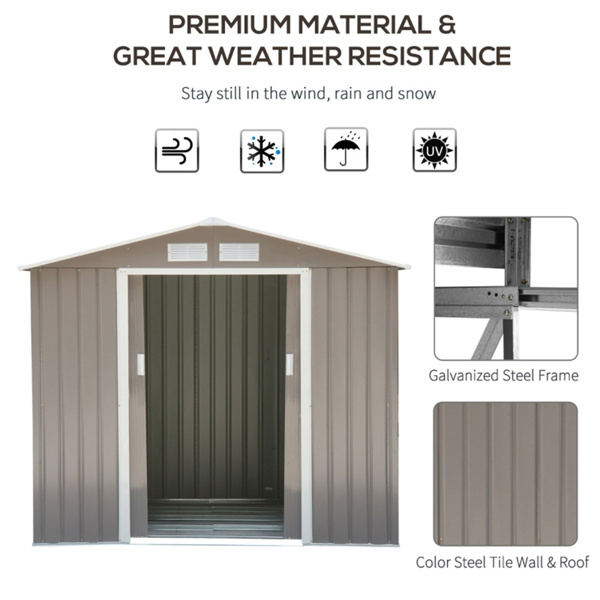 钢制仓库花园工具房7'x 4'白色-AS （ Amazon Shipping）（WalMart禁售）（周末不发货）-7