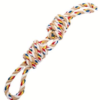 宠物用品狗狗棉绳玩具大号中大狗磨牙互动耐咬拔河绳结 大号：55-60*8.5cm长