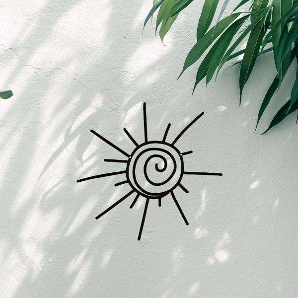 Grand Sophisticated Metal Sun Wall Art - Transverse Style. Beach Decor. Exterior Wall Hanger. Tough Metal Material-4
