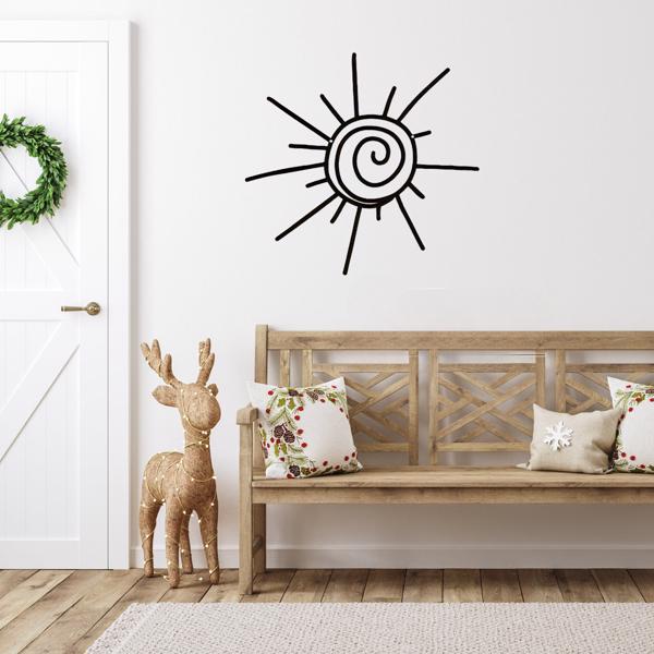 Grand Sophisticated Metal Sun Wall Art - Transverse Style. Beach Decor. Exterior Wall Hanger. Tough Metal Material-7