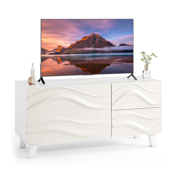 38" x 14"白色时尚电视柜带抽屉 （ WALMART禁止销售）-3