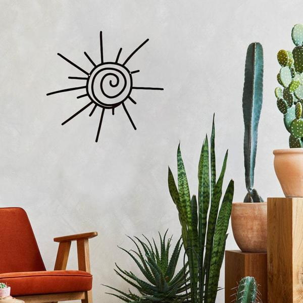Grand Sophisticated Metal Sun Wall Art - Transverse Style. Beach Decor. Exterior Wall Hanger. Tough Metal Material-6