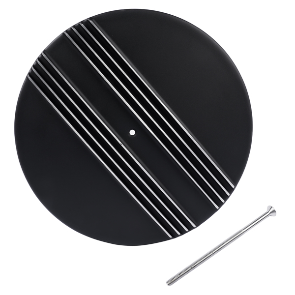 空气滤清器 14" x 3" Half Finned Aluminum Air Cleaner With Recessed Base and Paper Element Black-4