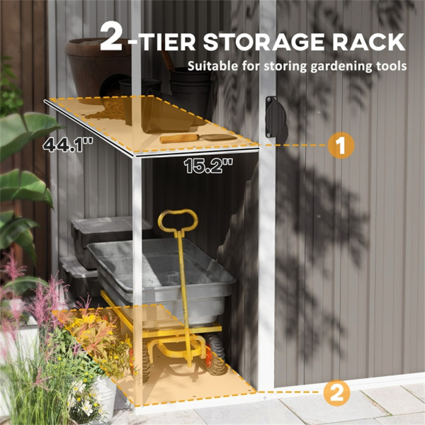 Steel Storage Shed Garden Tool house 7' x 4'  White-AS ( Amazon Shipping)（Prohibited by WalMart）-4