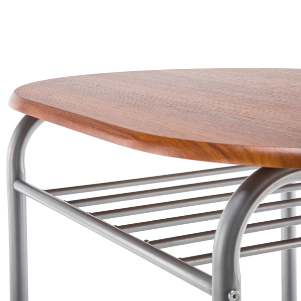 【Replace 35204938】Brown Wood Grain PVC Breakfast Table (One Table and Two Chairs)-20