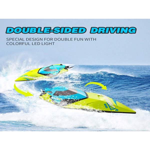 4DRC S2 4DRC Fast RC Boat For Pools And Lakes,Remote Control Boat With LED Lights,2.4GHz High Speed RC Racing Boats For Lakes, Low Battery Alarm,logistics Is Randomly Dispatched By UPS,USPS And FEDEX-5