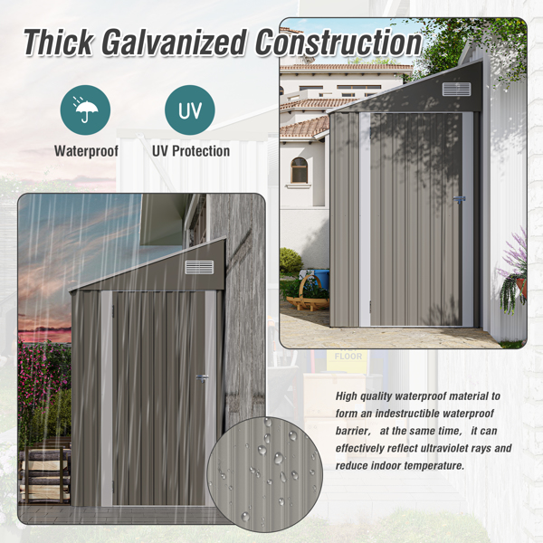 Campcraft Optional two-color storage shed, single hinge door, solid structural design, good ventilation, surface with protective film, and suitable for various scenarios-4