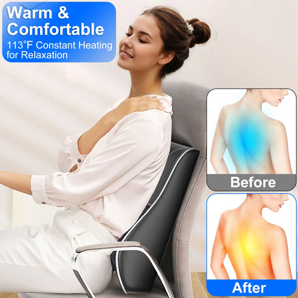 Back Massager with Heat 3D Kneading Massage Pillow Relaxing massage Full Body Massager for Back Neck Waist Arm Abdomen Calf-7
